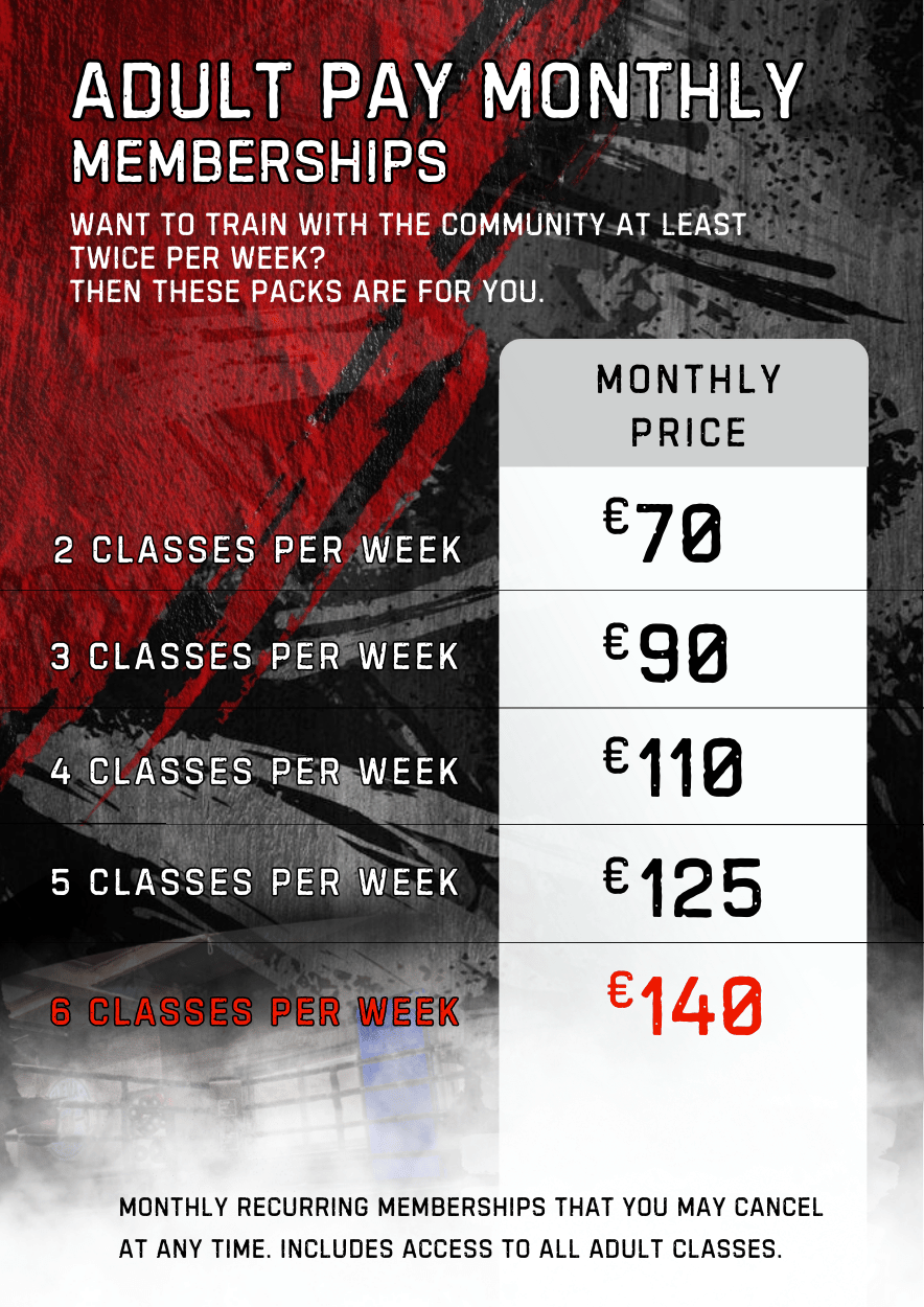 Adult Monthly Pricing