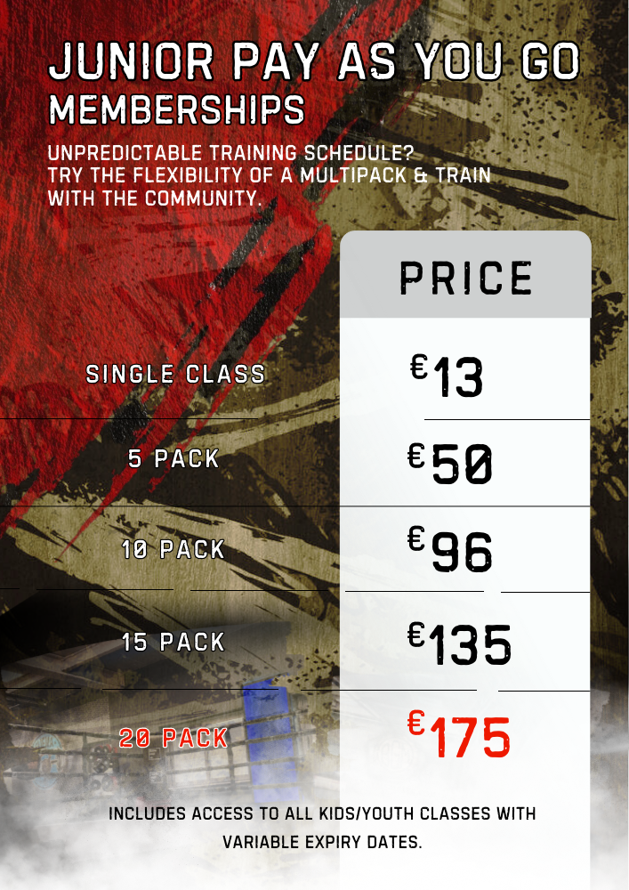 Junior Pay As You Go Pricing